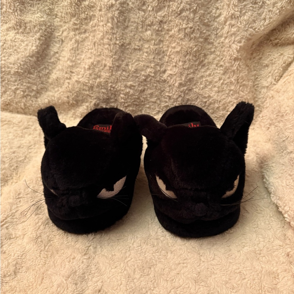 Vintage NWOT Y2K 2003 Cozy Original Emily the Strange plush Mystery cat slippers